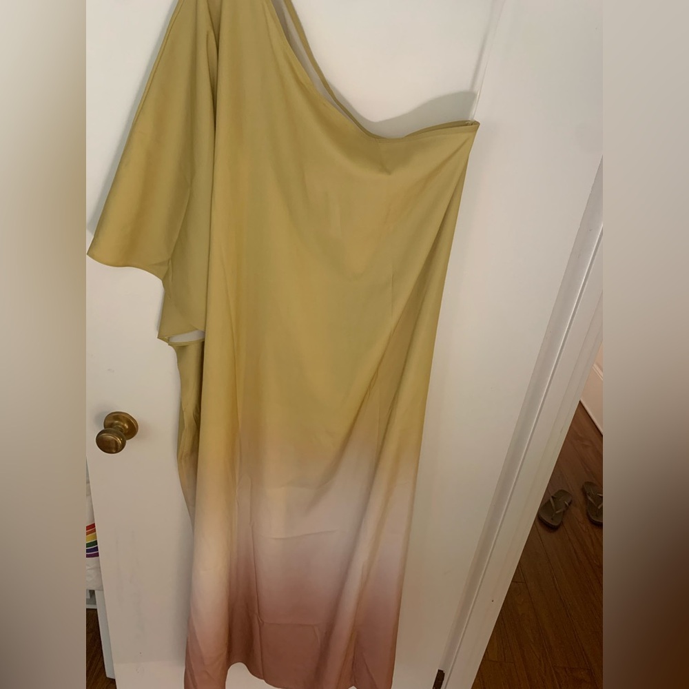 One shoulder ombré dress